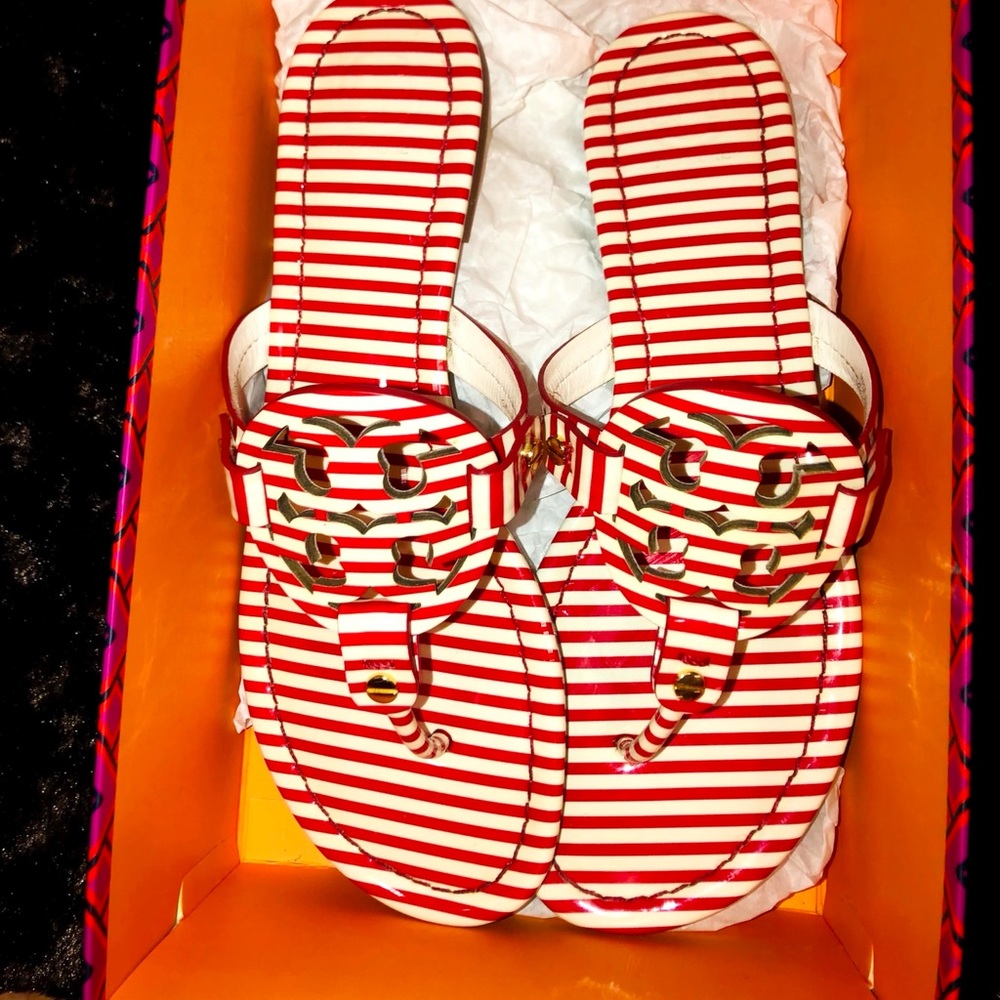 Tory Burch Nautical Red Miller Sandals